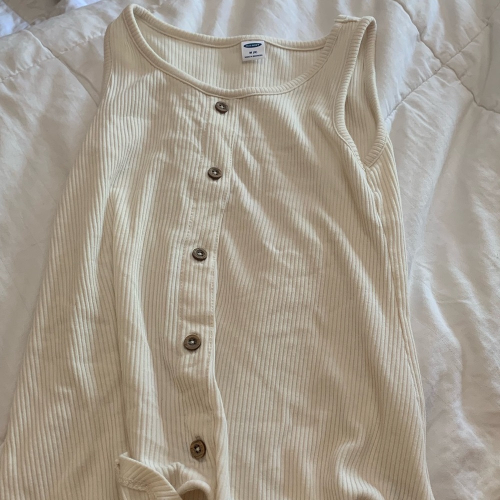 WHITE GIRLS TIE TANK TOP